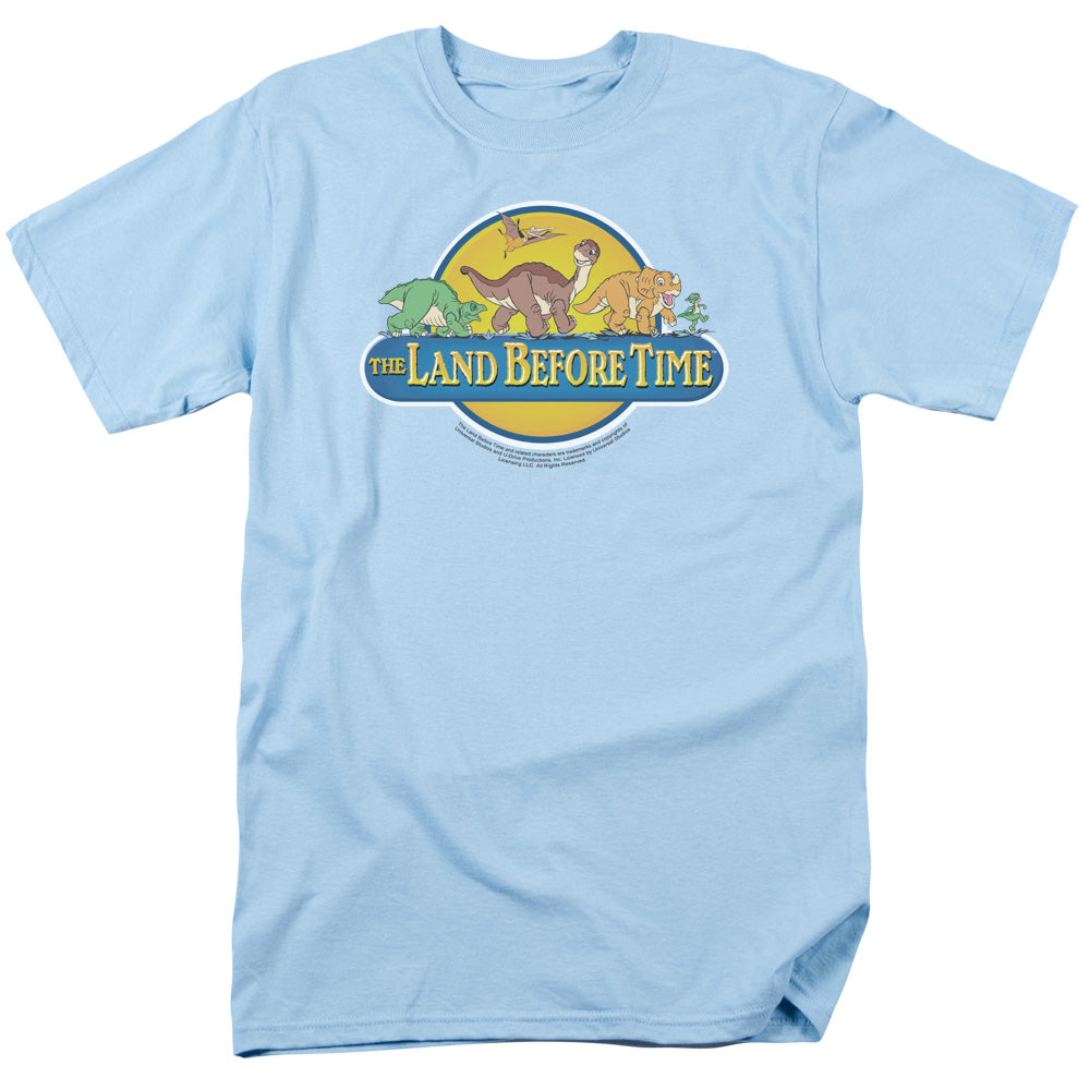 AN OFFCIALLY LICENSED LAND BEFORE TIME DINO BREAKOUT MEN'S REGULAR FIT T-SHIRT LIGHT BLUE