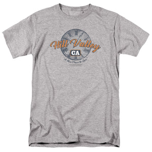 AN OFFCIALLY LICENSED BACK TO THE FUTURE HILL VALLEY MEN'S REGULAR FIT T-SHIRT ATHLETIC HEATHER