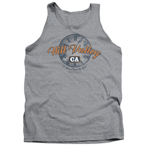AN OFFCIALLY LICENSED BACK TO THE FUTURE HILL VALLEY ADULT UNISEX TANK TOP ATHLETIC HEATHER