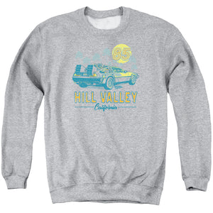 AN OFFCIALLY LICENSED BACK TO THE FUTURE 85 ADULT UNISEX CREWNECK SWEATSHIRT ATHLETIC HEATHER