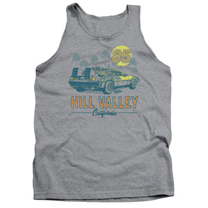 AN OFFCIALLY LICENSED BACK TO THE FUTURE 85 ADULT UNISEX TANK TOP ATHLETIC HEATHER