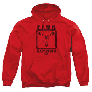 AN OFFCIALLY LICENSED BACK TO THE FUTURE FLUX CAPACITOR ADULT UNISEX PULLOVER HOODIE RED