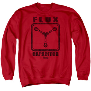 AN OFFCIALLY LICENSED BACK TO THE FUTURE FLUX CAPACITOR ADULT UNISEX CREWNECK SWEATSHIRT RED