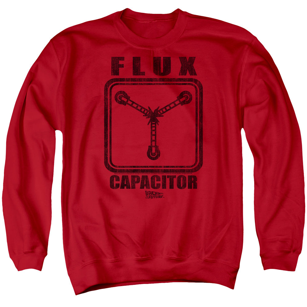 AN OFFCIALLY LICENSED BACK TO THE FUTURE FLUX CAPACITOR ADULT UNISEX CREWNECK SWEATSHIRT RED