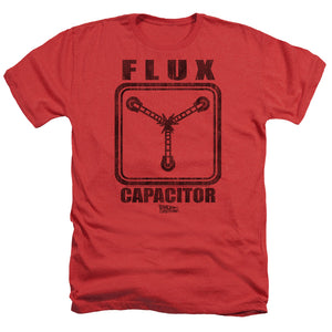 AN OFFCIALLY LICENSED BACK TO THE FUTURE FLUX CAPACITOR MEN'S HEATHER T-SHIRT RED