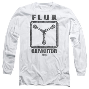 AN OFFCIALLY LICENSED BACK TO THE FUTURE FLUX CAPACITOR MEN'S LONG SLEEVE T-SHIRT WHITE