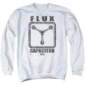 AN OFFCIALLY LICENSED BACK TO THE FUTURE FLUX CAPACITOR ADULT UNISEX CREWNECK SWEATSHIRT WHITE
