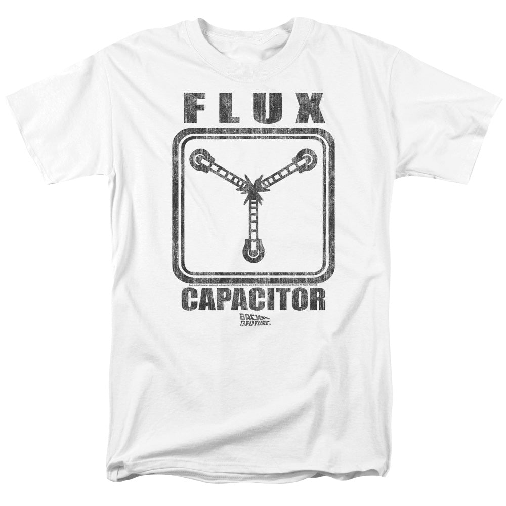 AN OFFCIALLY LICENSED BACK TO THE FUTURE FLUX CAPACITOR MEN'S REGULAR FIT T-SHIRT WHITE
