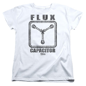 AN OFFCIALLY LICENSED BACK TO THE FUTURE FLUX CAPACITOR WOMEN'S REGULAR FIT T-SHIRT WHITE