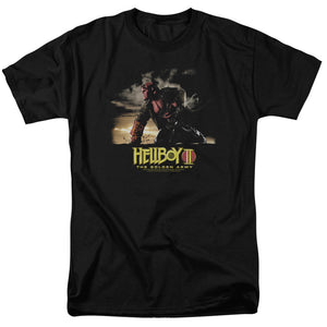AN OFFCIALLY LICENSED HELLBOY II POSTER ART MEN'S REGULAR FIT T-SHIRT BLACK