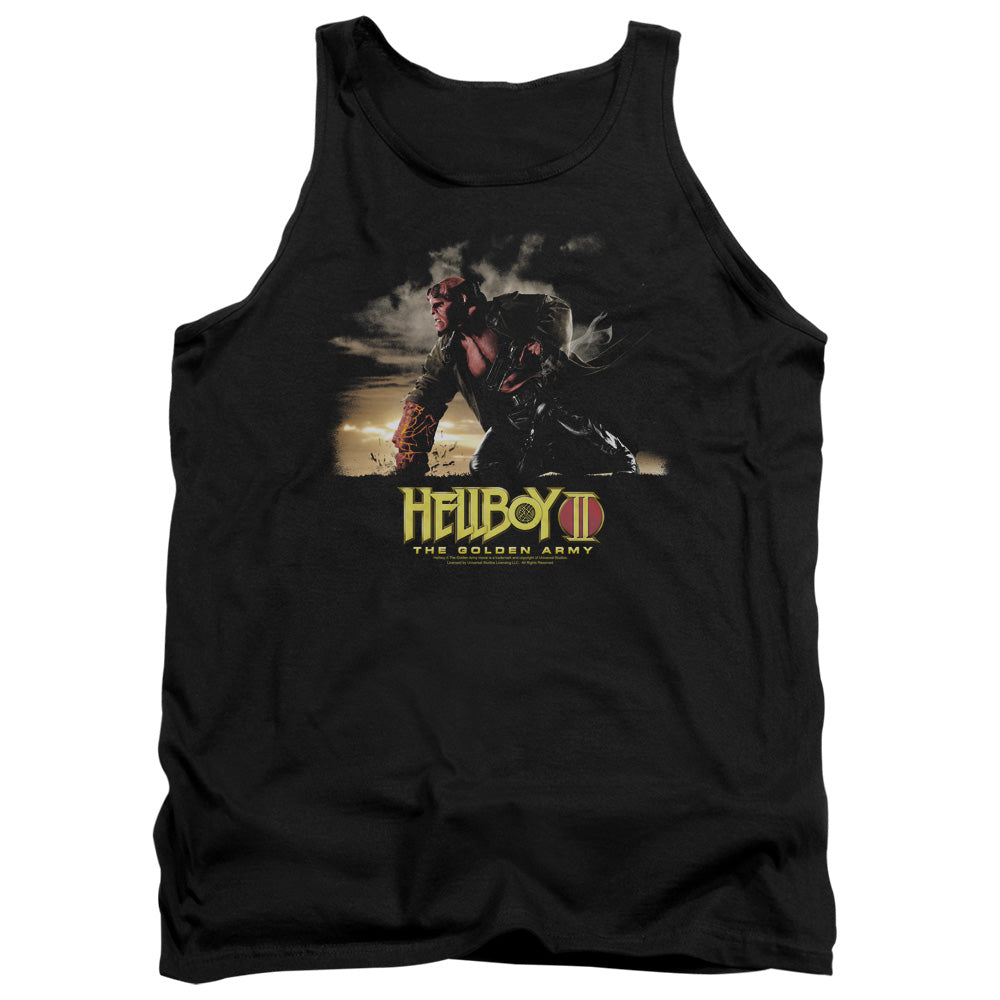 AN OFFCIALLY LICENSED HELLBOY II POSTER ART ADULT UNISEX TANK TOP BLACK