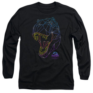 AN OFFCIALLY LICENSED JURASSIC PARK NEON T-REX MEN'S LONG SLEEVE T-SHIRT BLACK