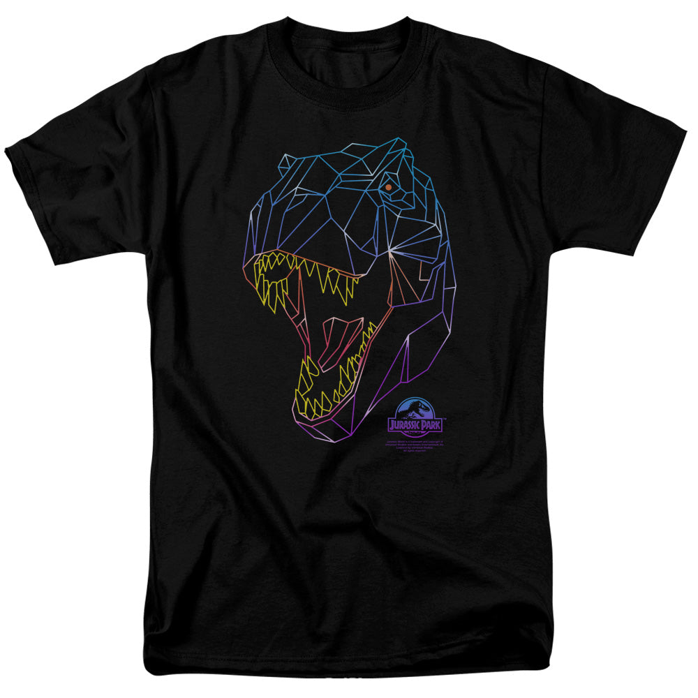 AN OFFCIALLY LICENSED JURASSIC PARK NEON T-REX MEN'S REGULAR FIT T-SHIRT BLACK