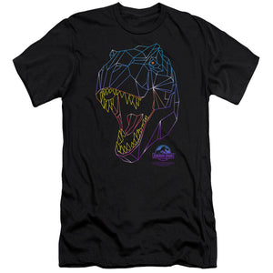 AN OFFCIALLY LICENSED JURASSIC PARK NEON T-REX MEN'S PREMIUM SLIM FIT T-SHIRT BLACK