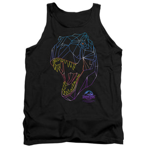 AN OFFCIALLY LICENSED JURASSIC PARK NEON T-REX ADULT UNISEX TANK TOP BLACK