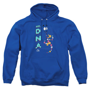 AN OFFCIALLY LICENSED JURASSIC PARK MR DNA ADULT UNISEX PULLOVER HOODIE ROYAL