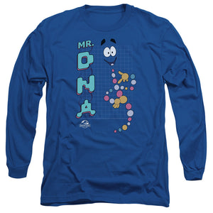 AN OFFCIALLY LICENSED JURASSIC PARK MR DNA MEN'S LONG SLEEVE T-SHIRT ROYAL