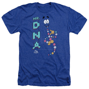 AN OFFCIALLY LICENSED JURASSIC PARK MR DNA MEN'S HEATHER T-SHIRT ROYAL
