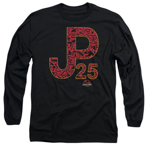 AN OFFCIALLY LICENSED JURASSIC PARK JP25 MEN'S LONG SLEEVE T-SHIRT BLACK