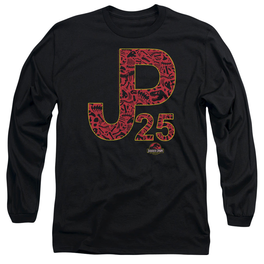 AN OFFCIALLY LICENSED JURASSIC PARK JP25 MEN'S LONG SLEEVE T-SHIRT BLACK