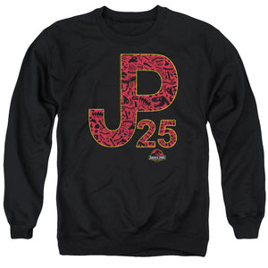 AN OFFCIALLY LICENSED JURASSIC PARK JP25 ADULT UNISEX CREWNECK SWEATSHIRT BLACK