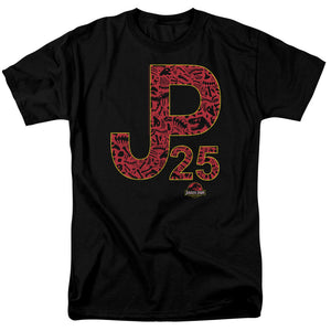 AN OFFCIALLY LICENSED JURASSIC PARK JP25 MEN'S REGULAR FIT T-SHIRT BLACK