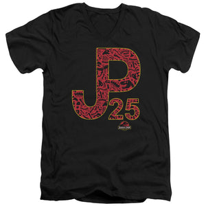 AN OFFCIALLY LICENSED JURASSIC PARK JP25 MEN'S V-NECK T-SHIRT BLACK