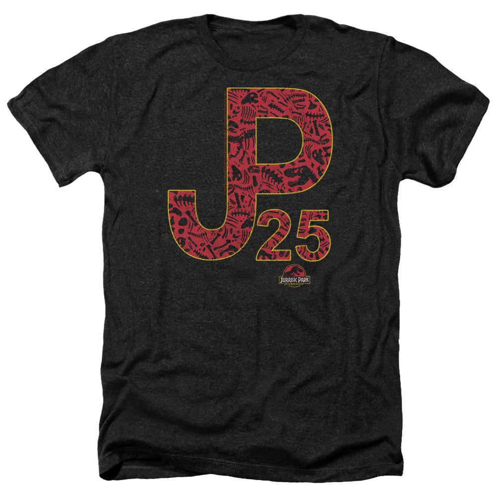 AN OFFCIALLY LICENSED JURASSIC PARK JP25 MEN'S HEATHER T-SHIRT CHARCOAL