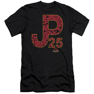 AN OFFCIALLY LICENSED JURASSIC PARK JP25 MEN'S PREMIUM SLIM FIT T-SHIRT BLACK
