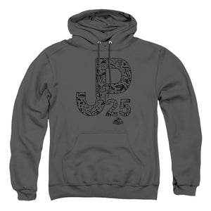 AN OFFCIALLY LICENSED JURASSIC PARK JP25 ADULT UNISEX PULLOVER HOODIE CHARCOAL
