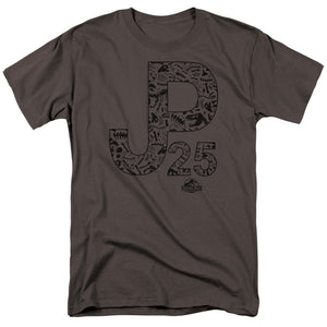 AN OFFCIALLY LICENSED JURASSIC PARK JP25 MEN'S REGULAR FIT T-SHIRT CHARCOAL