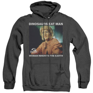 AN OFFCIALLY LICENSED JURASSIC PARK INHERIT ADULT UNISEX HEATHER PULLOVER HOODIE BLACK