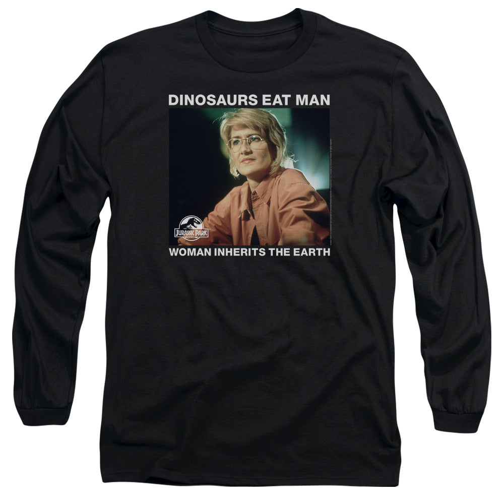 AN OFFCIALLY LICENSED JURASSIC PARK INHERIT MEN'S LONG SLEEVE T-SHIRT BLACK