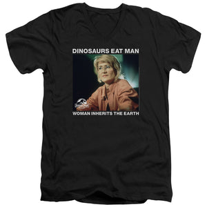 AN OFFCIALLY LICENSED JURASSIC PARK INHERIT MEN'S V-NECK T-SHIRT BLACK