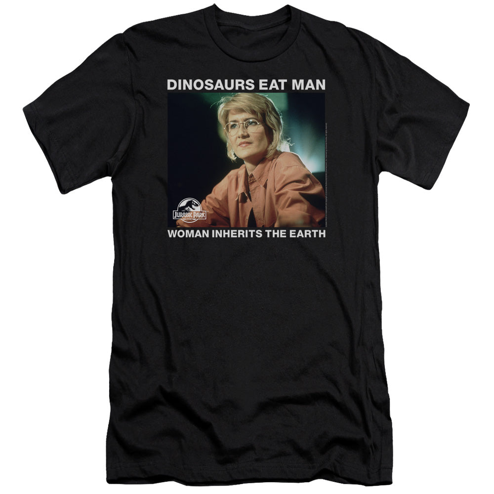 AN OFFCIALLY LICENSED JURASSIC PARK INHERIT MEN'S PREMIUM SLIM FIT T-SHIRT BLACK