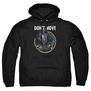 AN OFFCIALLY LICENSED JURASSIC PARK DONT MOVE ADULT UNISEX PULLOVER HOODIE BLACK