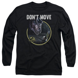 AN OFFCIALLY LICENSED JURASSIC PARK DONT MOVE MEN'S LONG SLEEVE T-SHIRT BLACK