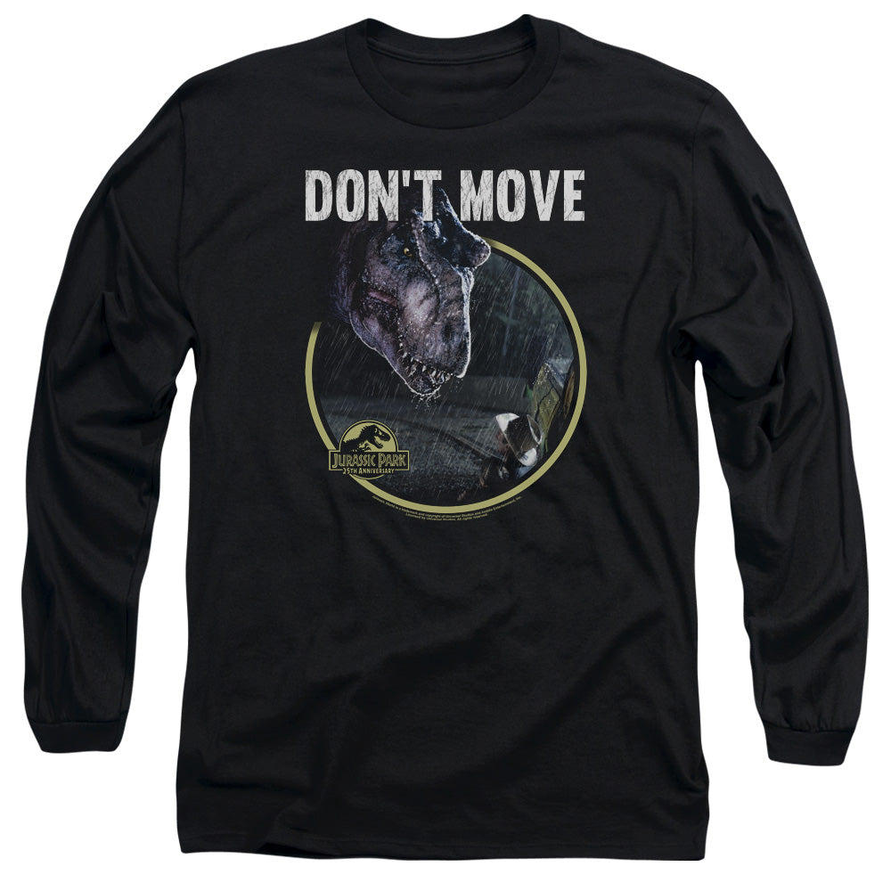 AN OFFCIALLY LICENSED JURASSIC PARK DONT MOVE MEN'S LONG SLEEVE T-SHIRT BLACK