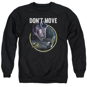 AN OFFCIALLY LICENSED JURASSIC PARK DONT MOVE ADULT UNISEX CREWNECK SWEATSHIRT BLACK
