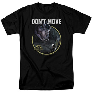 AN OFFCIALLY LICENSED JURASSIC PARK DONT MOVE MEN'S REGULAR FIT T-SHIRT BLACK