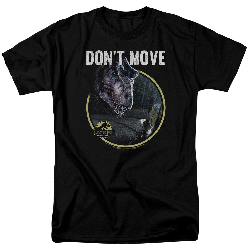 AN OFFCIALLY LICENSED JURASSIC PARK DONT MOVE MEN'S REGULAR FIT T-SHIRT BLACK