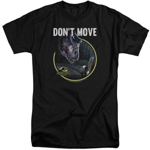 AN OFFCIALLY LICENSED JURASSIC PARK DONT MOVE MEN'S TALL FIT T-SHIRT BLACK