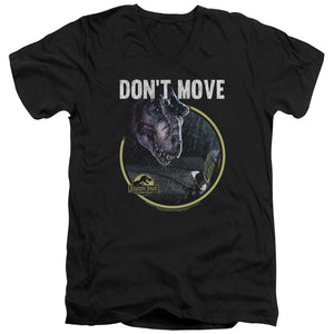 AN OFFCIALLY LICENSED JURASSIC PARK DONT MOVE MEN'S V-NECK T-SHIRT BLACK