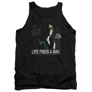 AN OFFCIALLY LICENSED JURASSIC PARK LIFE FINDS A WAY ADULT UNISEX TANK TOP BLACK