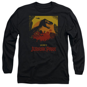AN OFFCIALLY LICENSED JURASSIC PARK WELCOME TO JP MEN'S LONG SLEEVE T-SHIRT BLACK