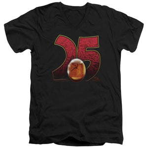 AN OFFCIALLY LICENSED JURASSIC PARK AMBER MEN'S V-NECK T-SHIRT BLACK