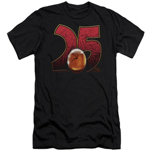AN OFFCIALLY LICENSED JURASSIC PARK AMBER MEN'S PREMIUM SLIM FIT T-SHIRT BLACK