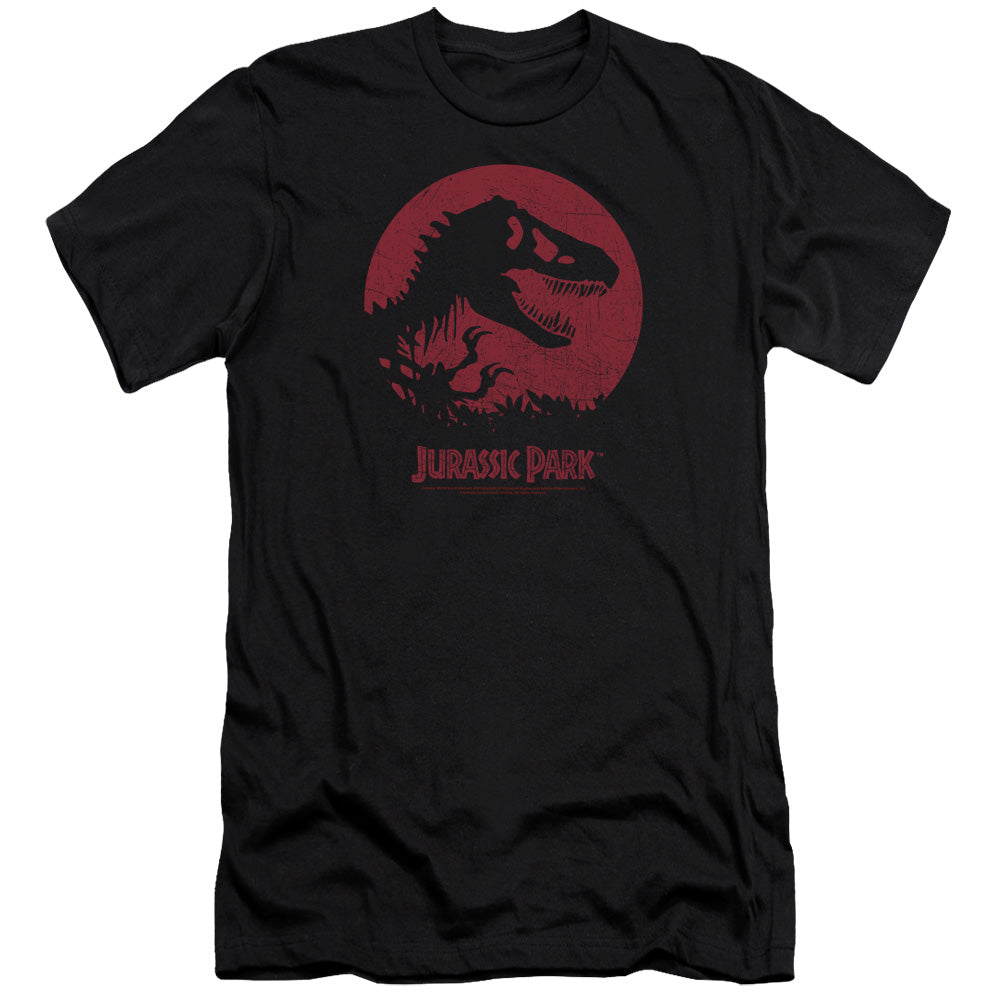 AN OFFCIALLY LICENSED JURASSIC PARK T-REX SPHERE MEN'S PREMIUM SLIM FIT T-SHIRT BLACK