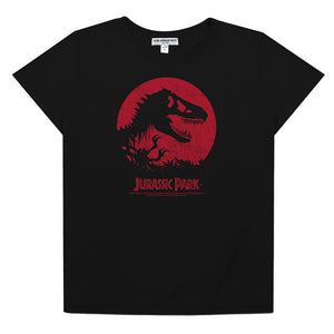 AN OFFCIALLY LICENSED JURASSIC PARK T-REX SPHERE TRIBLEND JERSEY LOOSE TEE BLACK