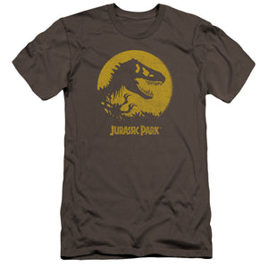 AN OFFCIALLY LICENSED JURASSIC PARK T REX SPHERE MEN'S PREMIUM SLIM FIT T-SHIRT CHARCOAL